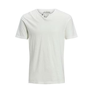 t-shirt-jack-jones-split-neck-blanc-noir