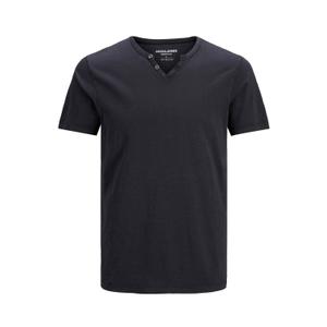 t-shirt-jack-jones-split-neck-noir