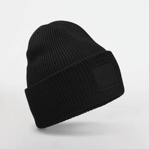 b336r-black-bonnet-a-large-revers-avec-patch-ton-sur-ton-beechfield-black-tu