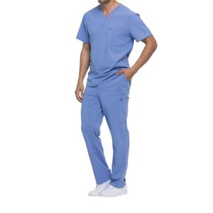 dke645-ciel-t-shirt-col-v-dickies-medical-bleu-ciel