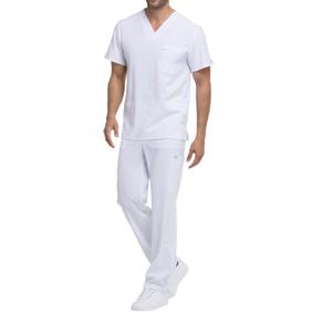 dke645-white-t-shirt-col-v-dickies-medical-blanc