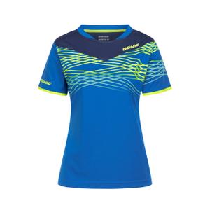 37020940-t-shirt-femme-donic-clash-marine-bleu-jaune-fluo