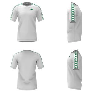 303uv10-o02-t-shirt-kappa-coen-slim-222-banda-white-green-tee