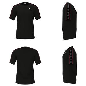 303uv10-r03-t-shirt-kappa-coen-slim-222-banda-black-white