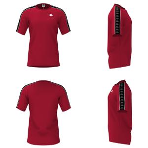 303uv10-r05-t-shirt-kappa-coen-slim-222-banda-red-racing-black-white