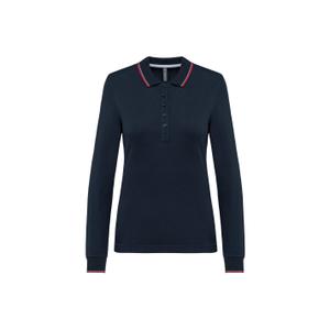 k281-navy-red-white-polo-maille-piquee-manches-longues-femme-kariban-navy-red-white