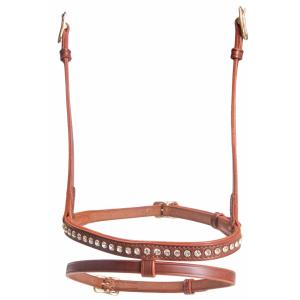 k3223-6b-whi-muserolle-combinee-pour-cheval-d-un-rangee-de-cristaux-karlslund-kombi-brown-white-2x28x26-cm