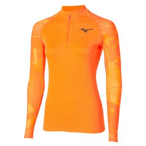a2gac70054-maillot-manches-longues-1-4-zip-femme-mizuno-virt-g5-tangelo