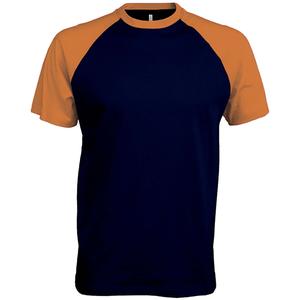 k330-navy-orange-t-shirt-kariban-base-ball-bleu-marine-orange