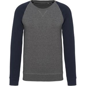k491-greyheather-navy-sweatshirt-col-rond-kariban-bicolore-manches-raglan-gris-chine-bleu-marine