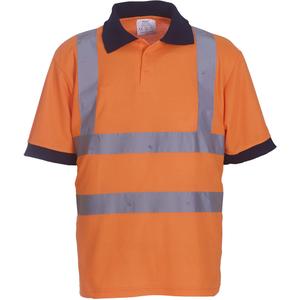 yhvj210-hivisorange-polo-manches-courtes-yoko-bande-reflechissantes-orange