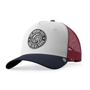 03-013-01-un-casquette-the-indian-face-born-to-be-free-blanc-rouge-bleu-tu