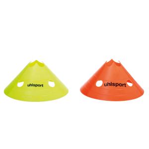 100121701-cones-d-entrainement-multimarqueurs-uhlsport-x40-orange-jaune-tu