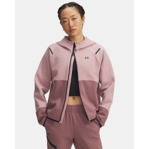 1379842-673-polaire-a-capuche-femme-under-armour-unstoppable-tourmaline-pink-maroon-mist-black